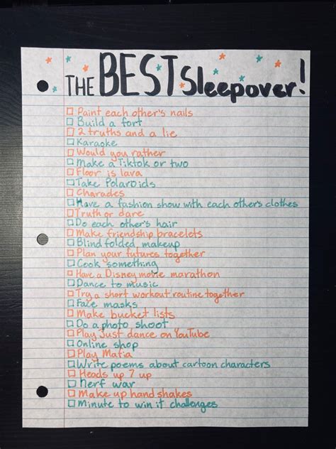 Things To Do At Sleepovers Fun Sleepover Ideas Sleepover Things To Do Birthday Sleepover Ideas