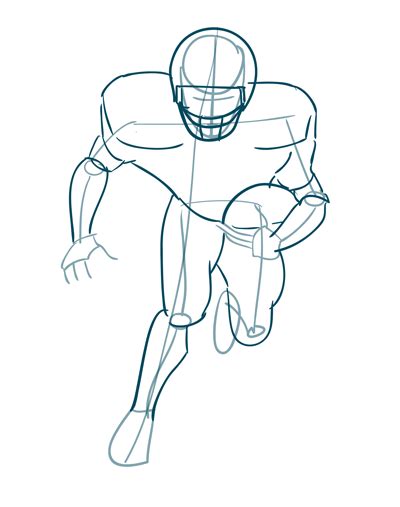 How To Draw A Football Player Step 3