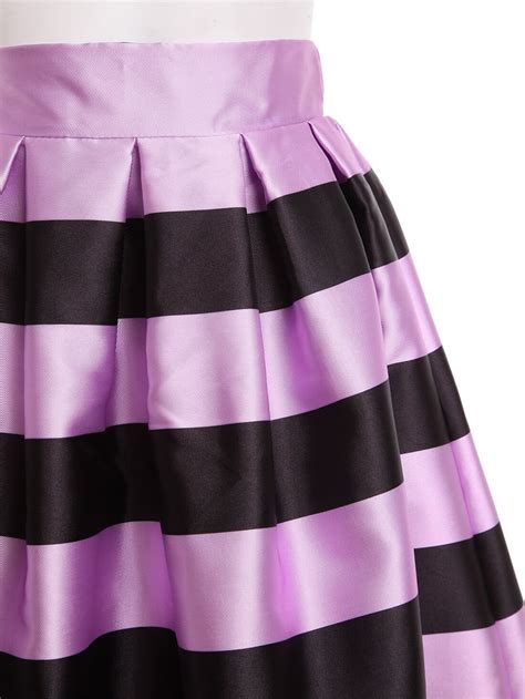 Wide Striped Box Pleated Midi Skirt Sheinsheinside