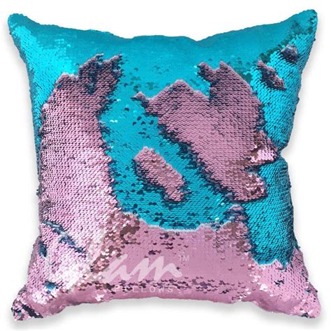 Rose Gold And Aqua Reversible Sequin Glam Pillow Glam Pillows