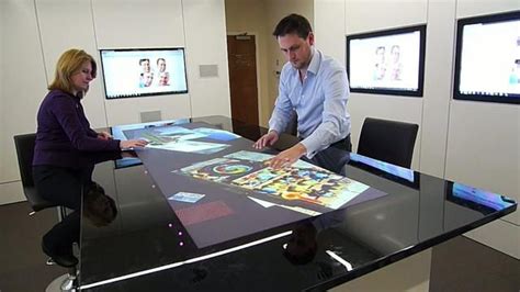 Multi Touch Screens Look At Each Other And Touch Each Other Explore