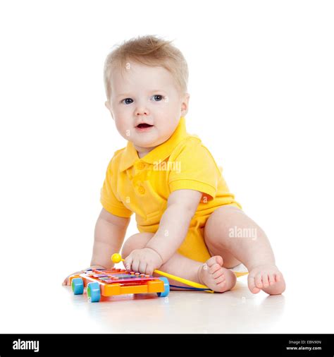 Baby Playing With Musical Toy Stock Photo Alamy