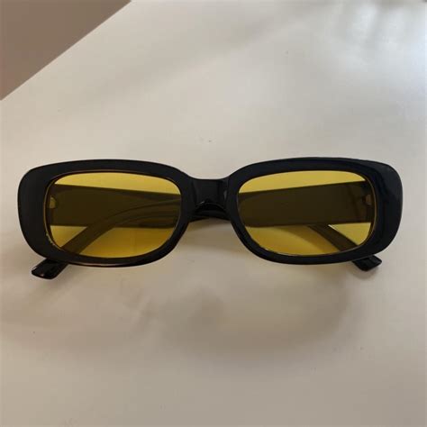 Yellow Lense Sunglasses Comes With Case Depop