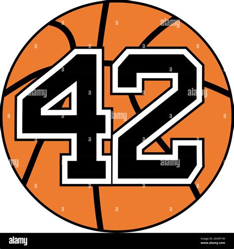 Ball Of Basketball Symbol With Number 42 Stock Vector Image And Art Alamy
