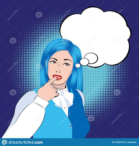 Thoughtful Girl Pop Art Stock Vector Illustration Of Lady 215352193