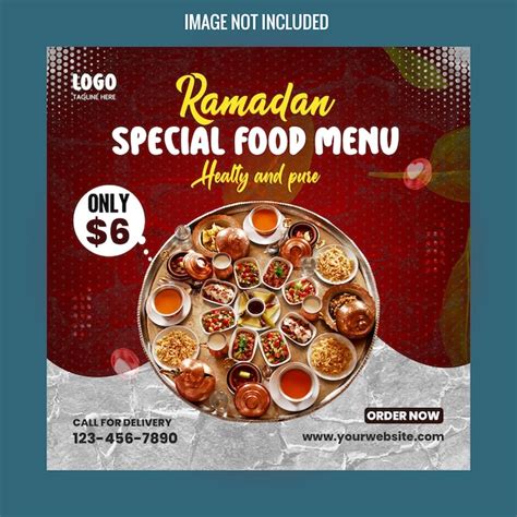 Premium Vector Iftar Ramadan Food Menu Post Social Media Template