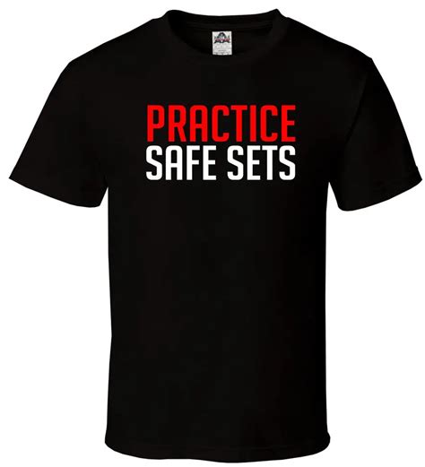 Practice Safe Sets Black T Shirt Crossfit Workout Rap Sex All Sizes S To 3xl Men O Neck Tee