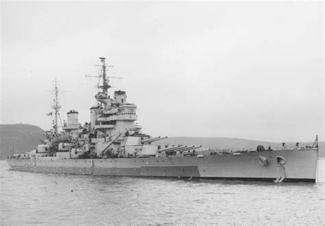 Hms Anson 79 At Devonport March 1945 King George V Class