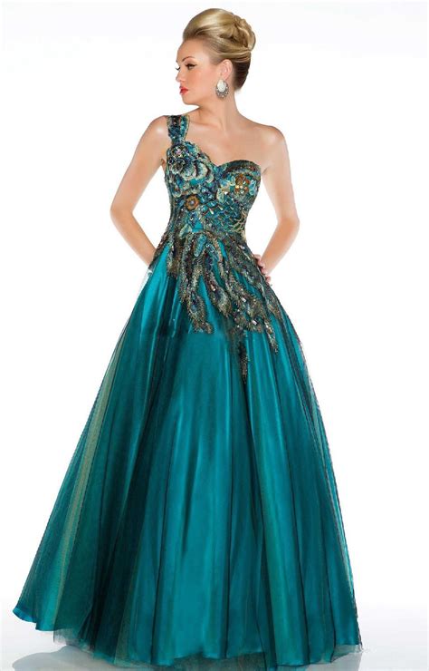 Full Length Peacock Embroidered Party Ball Homecoming Prom Dresses Long