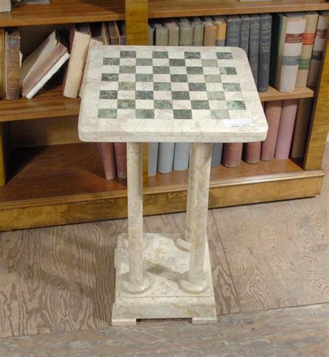 Italian Marble Chess Games Side Table Tables
