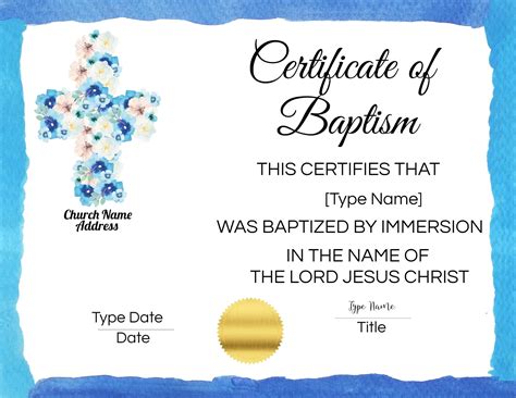 Baptism Certificate Template Download