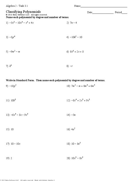 Https://tommynaija.com/worksheet/classifying Polynomials Worksheet Answer Key