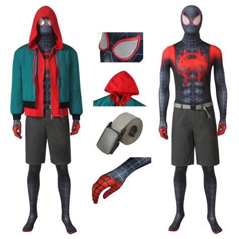 Spider Man Into The Spider Verse Miles Morales Cosplay Suit Cossuits