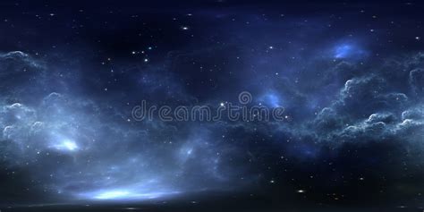 360 Degree Stellar Space Background With Nebula In Another Dimension