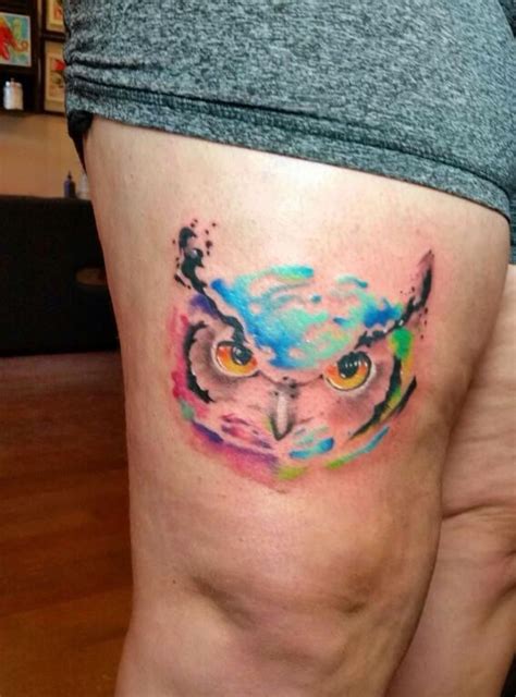 Watercolor Owl Tattoo Done By Robert Winter 💞 Abstract Art Tattoo