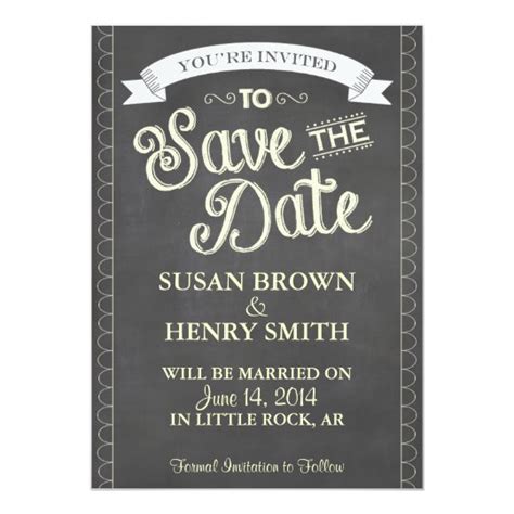 Chalkboard Style Save The Date Card