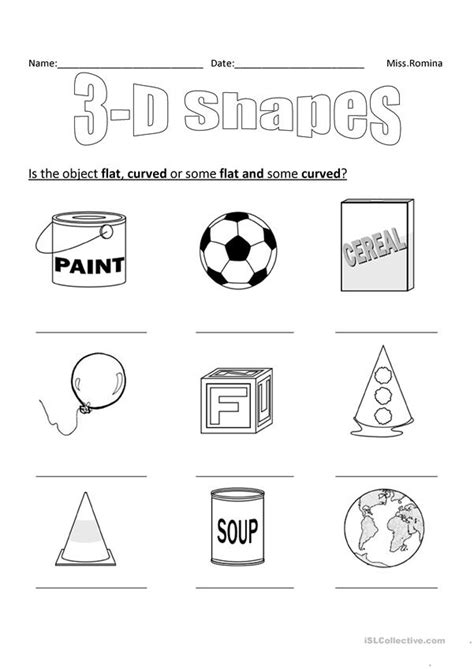 3d shapes english esl worksheets for distance learning
