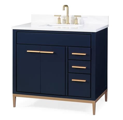 36 Tennant Brand Beatrice Navy Blue Modern Bathroom Sink Vanity Tb