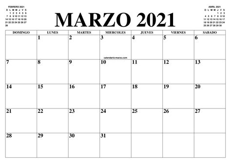 ¿está buscando un calendario de enero a descargar e imprimir de forma gratuita? CALENDARIO MARZO 2021 : EL CALENDARIO MARZO PARA IMPRIMIR ...