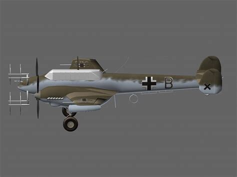 Bf 110 Night Fighter 3d Model 3ds Maxautodesk Fbxblender Files Free