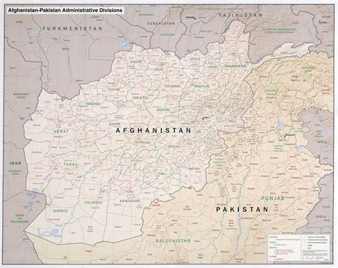 Large Scale Administrative Divisions Map Of Afghanistan And Pakistan