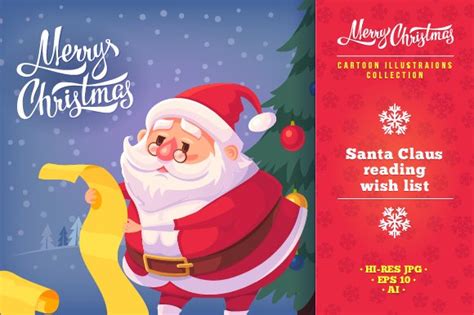 Cartoon Santa Claus Illustration Pre Designed Illustrator Graphics