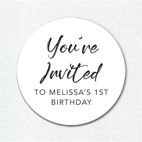 Youre Invited Stickers Happy Birthday Party Favor Etsy