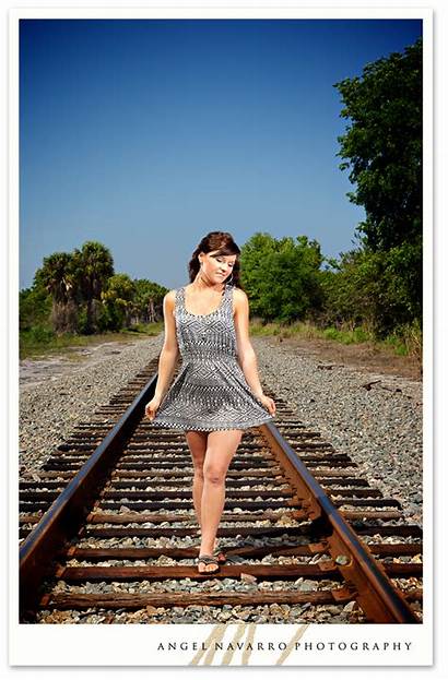 Senior Outdoor Railroad Shoot Bradenton Tracks Portrait