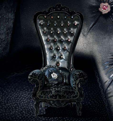 Elegant Black Regal Armchair Throne Beautiful Furniture Gothic Chair