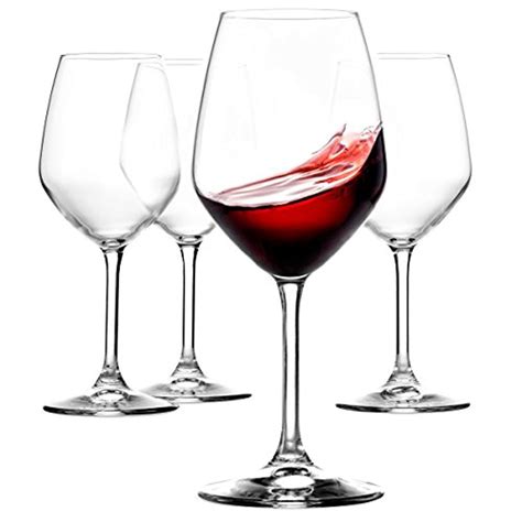 Italian Red Wine Glasses Set Of 4 18 Ounce Lead Free Wine Glass Clear