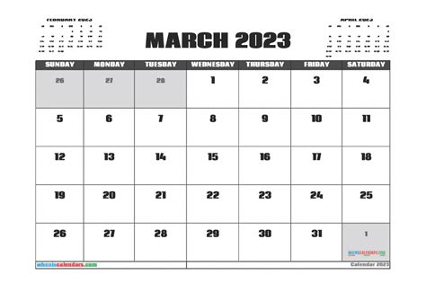 Free Printable March 2023 Calendars Pdf And Image