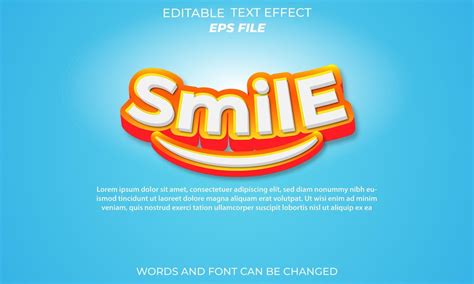Premium Vector Smile Text Effect Font Editable Typography 3d Text