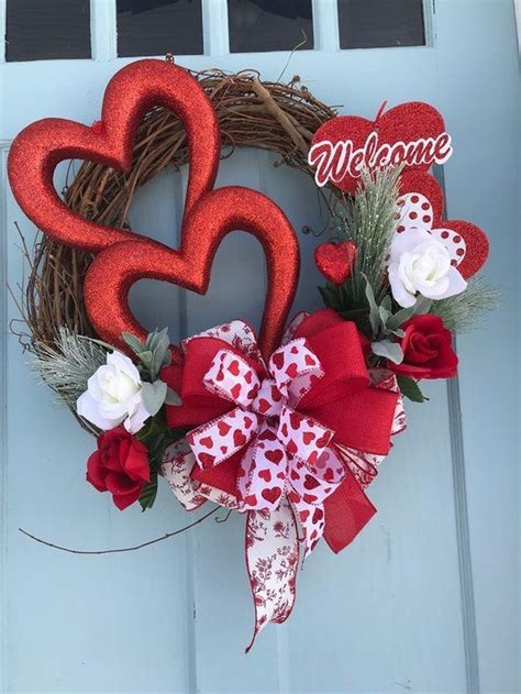 30 Fancy Valentine Day Wreaths For Your Home Decoration Valentine Wreath Diy Valentines Day