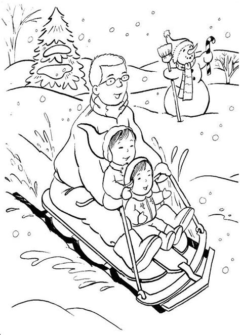 Un Desen De Iarna Cu Copii Pe Sanie Brainly Ro Desene De Colorat