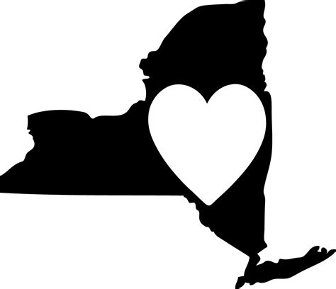 New York State Outline With Heart Ny10 Ny10 499 Eyecandy