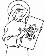 Coloring Nun Christian Topcoloringpages sketch template