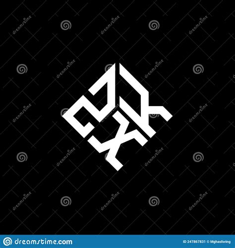Design Do Logotipo Da Letra Zxk Em Fundo Preto Conceito De Logotipo Das Iniciais Criativas Zxk