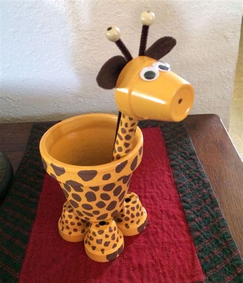 Adorable Giraffe Pot Clay Pot Crafts Terra Cotta Pot Crafts Painted