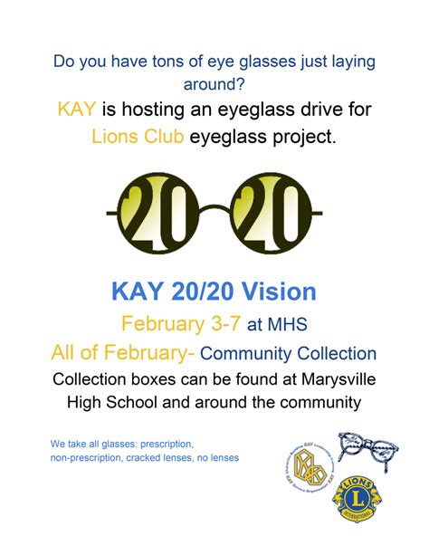 Eyeglass Drive For Lions Club Eyeglass Project Usd 364