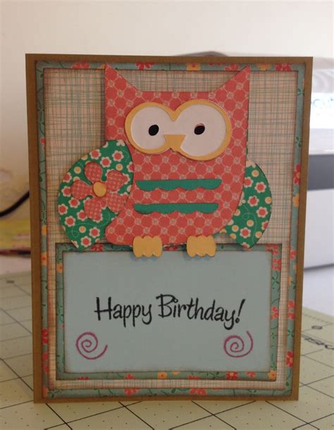 Pop up card box using create a critter 2 cricut cartridge card in a box. ~ Marilyn's Cricut Cards ~: Owl Birthday Card