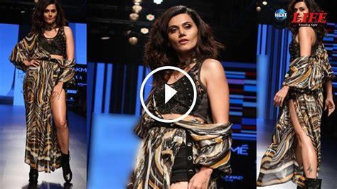 Taapsee Pannu Looks Super Hot On Ramp At Lakme Fashion Week 2018