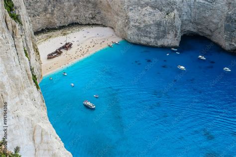 Navagio Bay And Ship Wreck Beach In Summer The Most Famous Natural