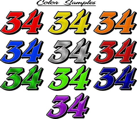 Custom Race Car Numbers Decals Graphics Full Number Kit Benguiat
