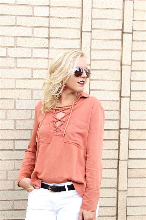 Lace Up Top Transitional Outfit Reeses Hardwear Everyday Style