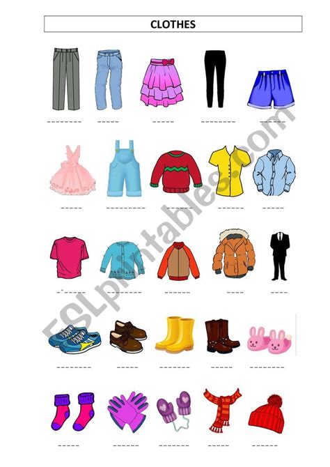 Clothes Vocabulary Esl Worksheet By Enteacherspain
