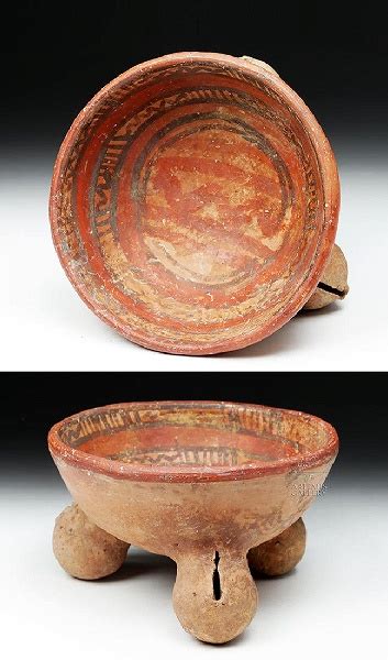 Costa Rican Pottery Tripod Rattle Bowl