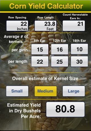 Corn Yield Calculator By Kinetic Thoughts