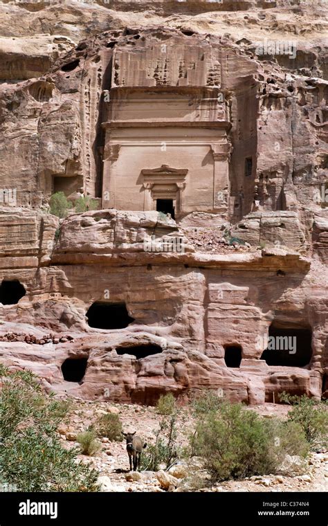 Tombs At The Rose Red City At Petra Jordan Stock Photo Alamy