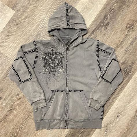 Rare Distressed Affliction Hoodie With Rope Depop