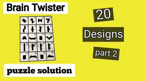 Brain Twister Puzzle Solution Part 2 With 4 Piece Tangram Youtube